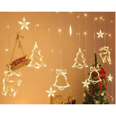РОЖДЕСТВО ЖЕЛТЫЙ гирлянда-занавес - CHRSTMAS STYLE Y