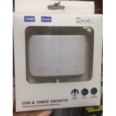 ? Прикуриватель WF-080 / 12v/24v 120w 3*USB