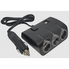 1506 OLESSON 120W - разветвитель ON/OFF 3*прикуриватель + 2*USB