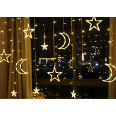 ЛУНА ЗВЕЗДЫ ТЕПЛЫЙ БЕЛЫЙ гирлянда-занавес - STAR MOON STYLE