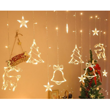 РОЖДЕСТВО БЕЛЫЙ гирлянда-занавес - CHRSTMAS STYLE W