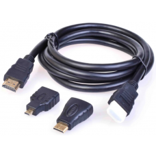 Шнур HDMI 3в1 (переходники HDMI-mini / HDMI-micro) 1.5м
